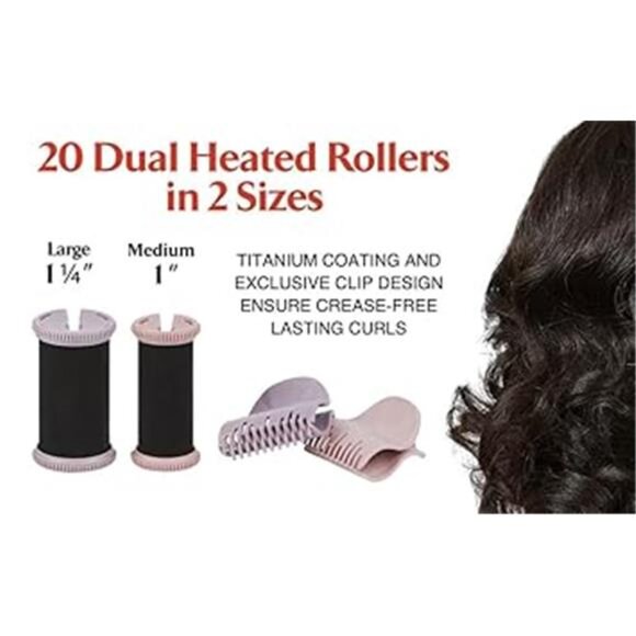 Pro Hair Setter Hot Rollers with Thermaluxe Technology – 20-Piece Set - Picture 3 of 7
